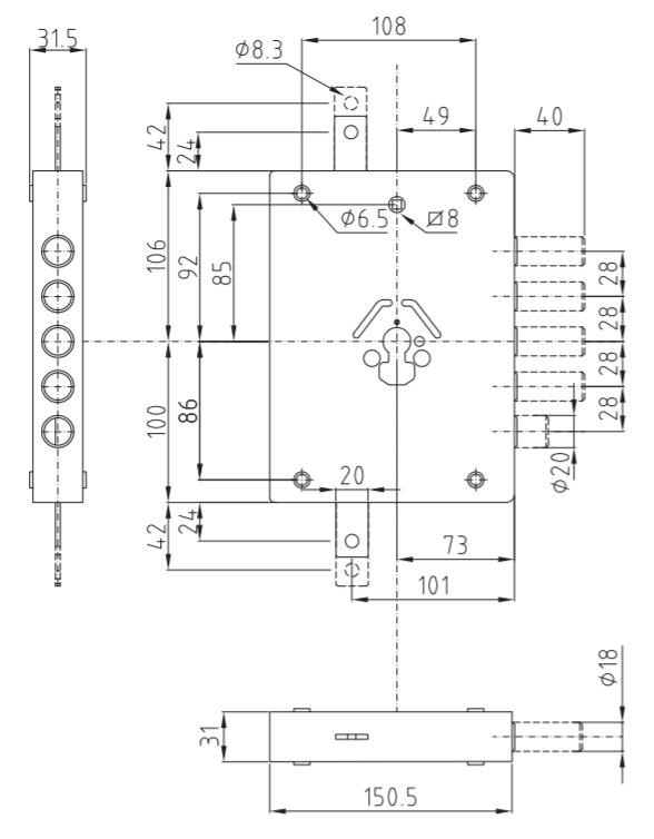 Serratura Porta Blindata Cilindro europeo dim 150,5x206 SER NE42 7 D -  Ferramenta Russo